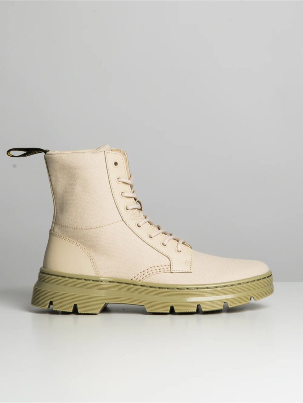Dr. Martens Boots Sz 9 Womens Parchment Beige Combs Canvas Milled Coated Leather - Picture 11 of 15